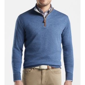 Peter Millar Quarter Zip in Sailor Blue Size Large